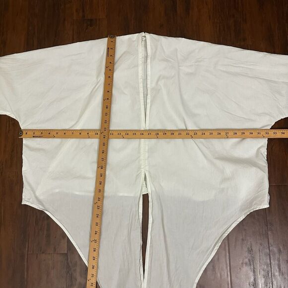 GOOD COMPANY The Wrapper Top Lagenlook Tie-Front Blouse in White - Picture 12 of 12